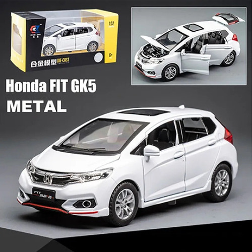 Honda Fit Gk5 Miniatura Metal Autos Con Luces Y Sonido 1:32 Foto 2