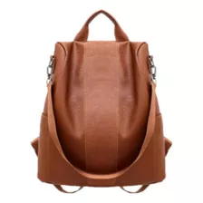 Mochila De Viaje Escolar Antirrobo Mujer Moderna Café