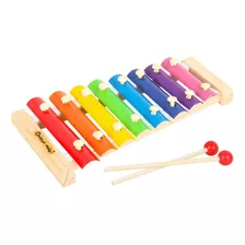 Xilofon Infantil De Madera Colorido Didáctico Musical