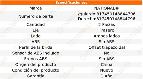 2- Mazas Traseras Sin Abs Toyota Echo 2000/2005 National Foto 6