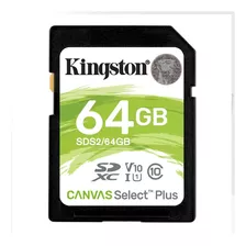 Tarjeta Sd Kingston Canvas Select Plus Clase 10 U1 64gb