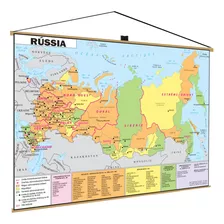 Mapa De Rússia Turístico Decorativo Poster Banner Moldura Geo Politico