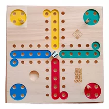 Juego De Mesa Parqués Caja En Madera