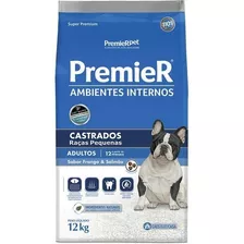 Premier Ambientes Internos Castrados Cães Adultos 12kg