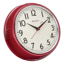 Reloj De Pared Westclox, Análogo, Clásico, Rojo, 24.1 Cm