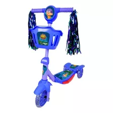 Patinete Infantil Musical 3 Rodas Cestinha E Luzes Azul