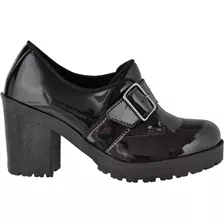 Oxford Feminino Verniz Preto Tratorado Crshoes 1711 Ate 42