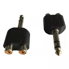 Adaptador De Plug 6,3 Mm A 2 Jacks Rca, Estéreo