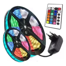 10m Luz Fita Led Colorida 3528 Rgb Quarto Branco Quente 12v