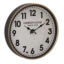 Deco 79 52584 Reloj De Pared Blancoroble Cafénegrorojolatón