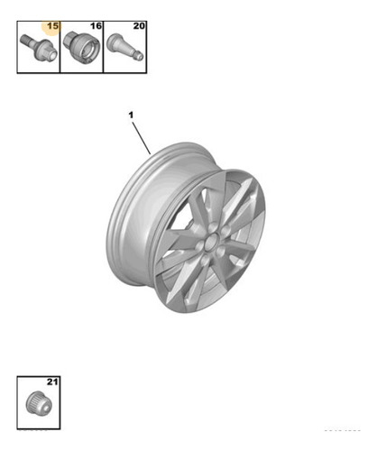 Tornillo Rueda 3008 Peugeot 2016 Foto 2