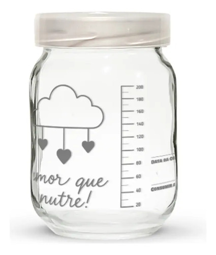 Kit 4 Potes Para Leite Materno Com Graduação 200ml - Nuvens