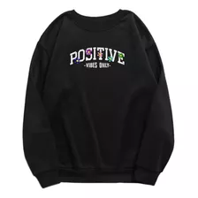 Sudadera Bordada Positive Letras Aesthetic