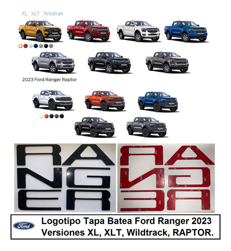 Letras Logotipo Ford Ranger Raptor 2023 Tapa Batea  Foto 9