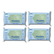 Kit 4 Pacotes De Lenço Umedecidos Mustela 60un - Mustela