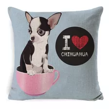 Funda Para Cojín Almohada Perro Chihuahua Poodle Yorkie