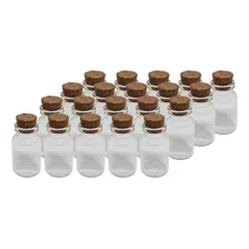  Pack 20 Frascos Pequeños De Vidrio Con Tapa 2x4cm 10ml