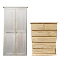 Cómoda Cajonera De Madera + Mueble Biblioteca Multiuso