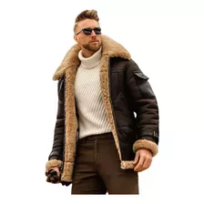 Chaqueta Clásica Para Hombre, Chaqueta De Piel Sintética Gru