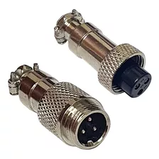 20 Pares Conector Mike Gx12 Jack Macho Cabo E Fêmea 3 Pinos