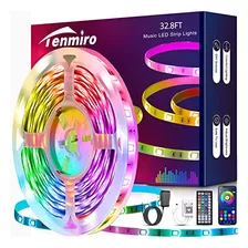 Tenmiro Tira De Luces Led De 32.8 Pies, Rgb Led Inteligente 