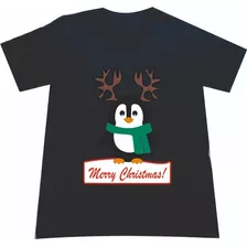 Camisetas Navideñas Pinguino Navidad Adultos Niños