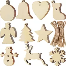 Percheros- 100 Piezas De Adornos De Madera De Navidad