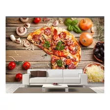 Adesivo De Parede Rodízio Pizza Gourmet 3d 12m² Al143