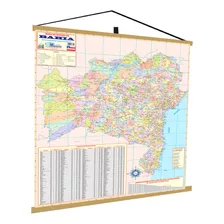 Mapa Estado Bahia Politico Banner Moldura Poster Geografico