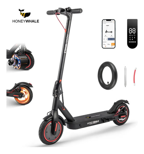 HONEYWHALE M2 Pro Patinete Eletrico Adulto, 500W Scooter Elétrica, Velocidade Máxima de 32 KM/H, 22 KM de Autonomia, Honey Whale com App Bluetooth (36V 7.8AH)