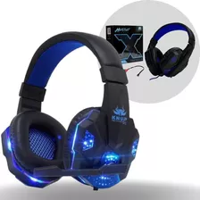 Headset Fone De Ouvido Gamer Knup Over-ea Kp397 Preto E Azul