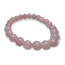 1 Pulsera Elástica Cuarzo Rosa 100% Natural, Piedras De 8 Mm