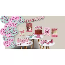 Kit Festa Decorativa Jardim Das Borboletas Aniversário 89 Pç