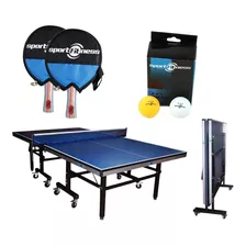 Mesa Ping Pong 18mm Profesional + Raquetas + Bolas Sport Fi 