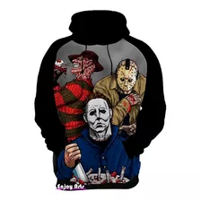 Moletom Moleton Feminino Masculino Fred Krueger Jason Myers