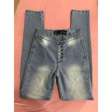 Calça Jeans Fem Botões Skinny Marisa Cintura Alta Tamanho 34