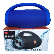 Caixa De Som Grande Boombox 35cm Bluetooth Portátil Cor Azul