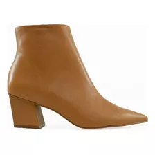 Bota Feminina Marrom Couro Carrano Salto Baixo Bloco 5,7cm