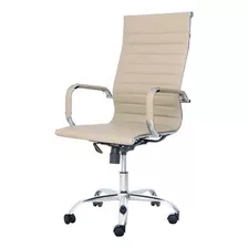 Kit 3 Cadeiras Escritório Esteirinha Presidente Eames Alta Cor Nude