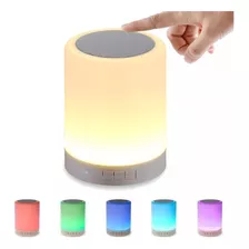 Velador Lámpara Táctil Led Color Rgb Con Parlante Bluetooth