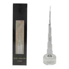 Miniatura Edifício Burj Khalifa Dubai Enfeite Top 20cm Prata