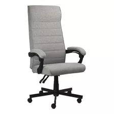 Cadeira Escritório Ergonômica Cinza Home Office Sem Dores Material Do Estofamento Linho