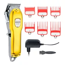 Maquina De Corte Cabelo Sem Fio Wmark 2024a Profissional Cor Dourado 110v/240v