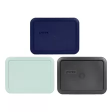 Pyrex 7210-pc 3 Tazas (1) Azul (1) Muddy Aqua (1) Tapas Rect