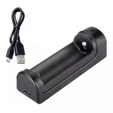 Cargador De Pilas Li-on 18650 Carga Usb Con Cable Universal