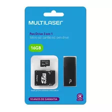 Cartão Memória 16gb Micro Sd Cartão Sd Pen Drive Multilaser