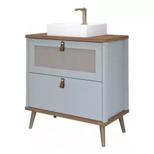 Gabinete Para Banheiro Com Cuba Veneto 60 Cm Pistache/freijo