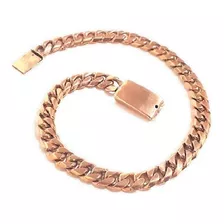 Esclava Pulso Tejido Barbado De 25grs En Oro Rosa Macizo 14k