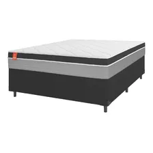 Cama Box Casal Colchão Molas Ensacadas Real Preto/cinza Cbp Cor Cinza