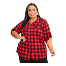 Camisa Xadrez Feminina Plus Size Tamanhos Grandes Viscolinho